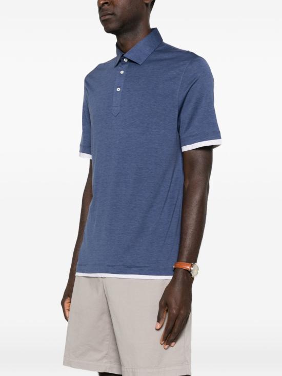 26SS 브루넬로 쿠치넬리 반팔 티셔츠 MR8333966 CTA27 BLUE - BRUNELLO CUCINELLI