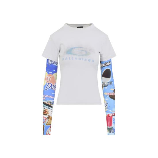 26SS 발렌시아가 반팔 티셔츠 809262TTVN7 9059 WHITE