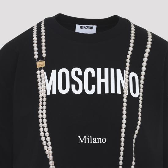 26SS 모스키노 반팔 티셔츠 261E07180541 NERO BLACK - MOSCHINO