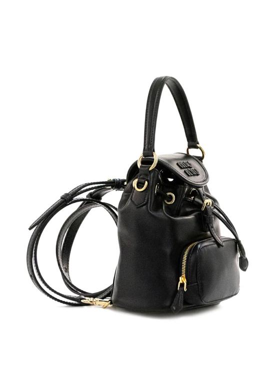 26SS 미우미우 레더 미니 백팩 5BZ045VOOM2CRW F0002 BLACK - MIU MIU