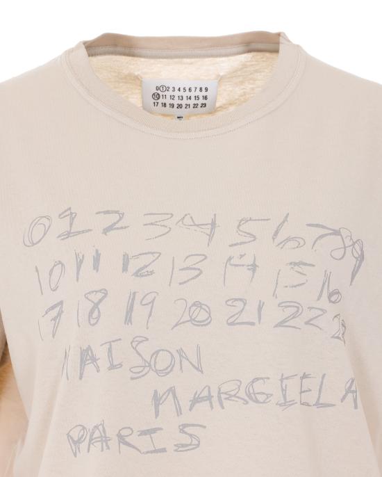 26SS 마르지엘라 뉴메리컬 코튼 티셔츠 S51GC0544 S24575119 Beige - MAISON MARGIELA