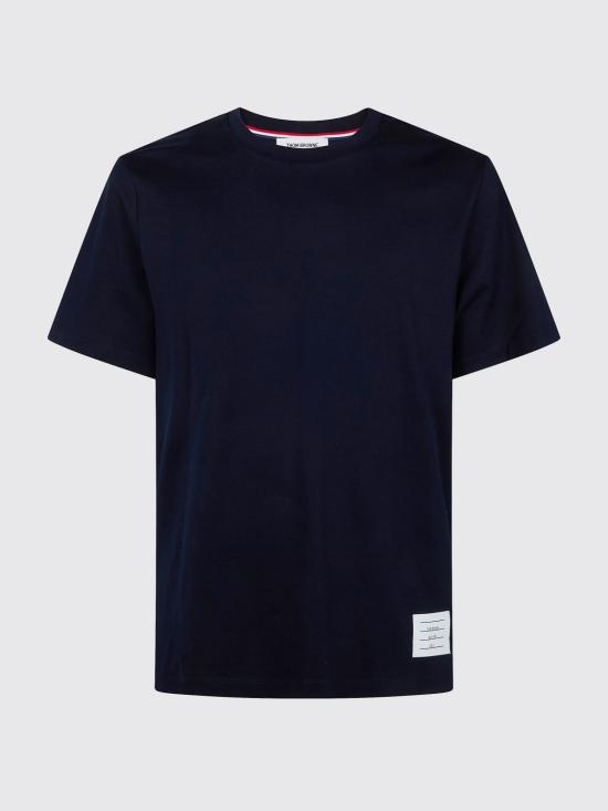 26SS 톰브라운 저지 릴렉스드 사이드 슬릿 티 MJS067A00042 415 Navy - THOM BROWNE