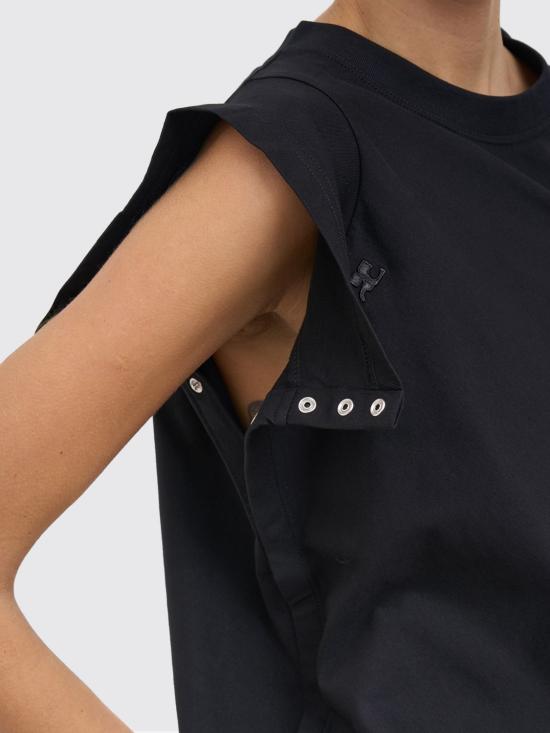 25FW 쿠레쥬 반팔 티셔츠 425JTS231JS0233 9999 Black - COURREGES