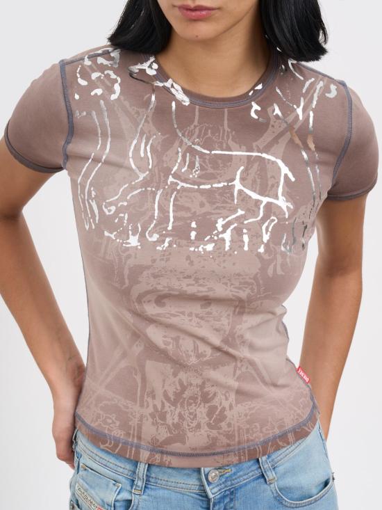 25FW 디젤 반팔 티셔츠 A195300DEBZ 7FF White - DIESEL