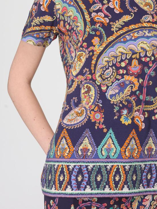 26SS 에트로 반팔 티셔츠 WRMA0006AKH26 X0883 Blue - ETRO