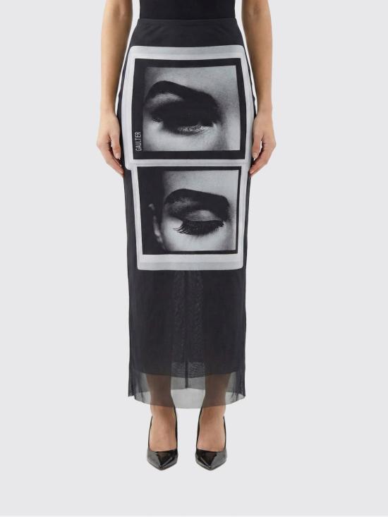 26SS 장 폴 고티에 롱 스커트 2601WSK042M021P 000201 Black