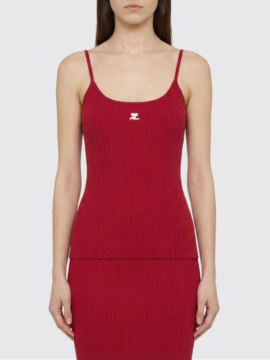 26SS 쿠레쥬 반팔 티셔츠 PERMDE012FI0001 4034 Red