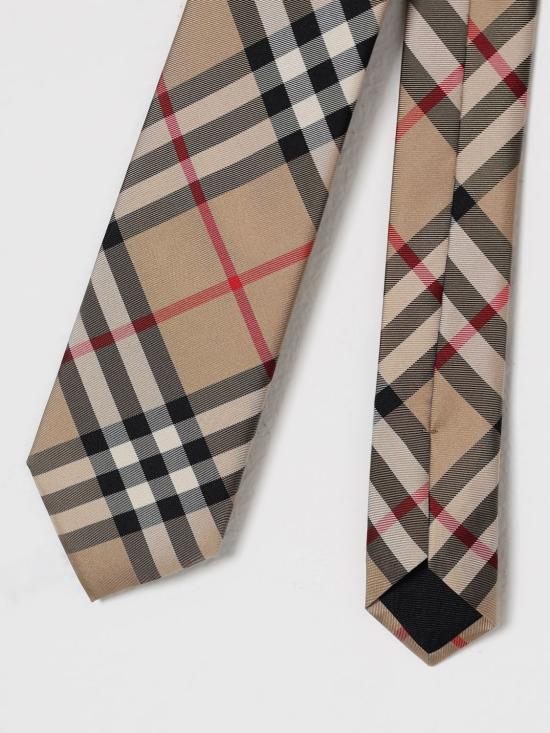 26SS 버버리 체크 실크 타이 8011693 Beige - BURBERRY
