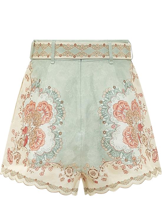 26SS 짐머만 숏팬츠 4558ARS263 WPFM WALLPAPER FLORAL MINT - ZIMMERMANN