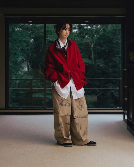  앵글런 치노 팬츠 앵글란 페인팅 벌룬  베이지 - ANGLAN