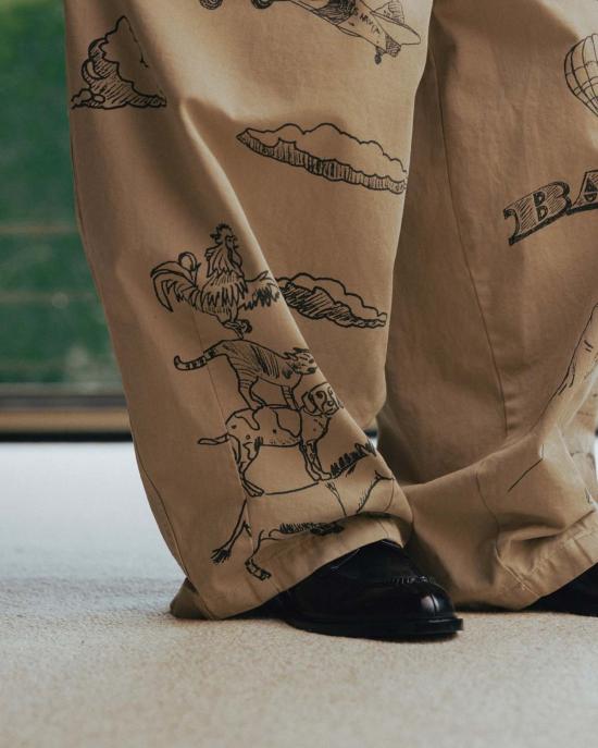  앵글런 치노 팬츠 앵글란 페인팅 벌룬  베이지 - ANGLAN