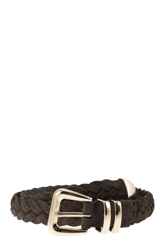 26SS 브루넬로 쿠치넬리 가죽 벨트 MAURP253 C8391 DARK BROWN