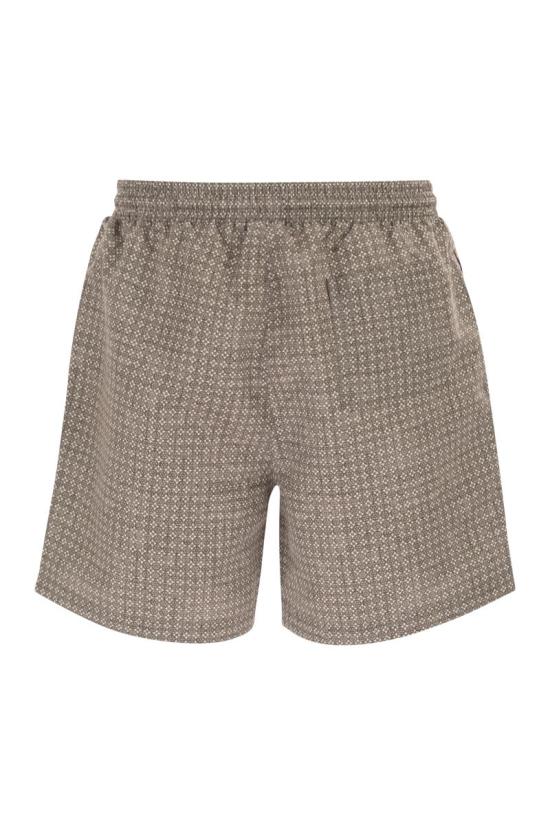 26SS 브루넬로 쿠치넬리 플라워 프린트 나일론 수영복 MR847043 CAP38 LIGHT BROWN - BRUNELLO CUCINELLI