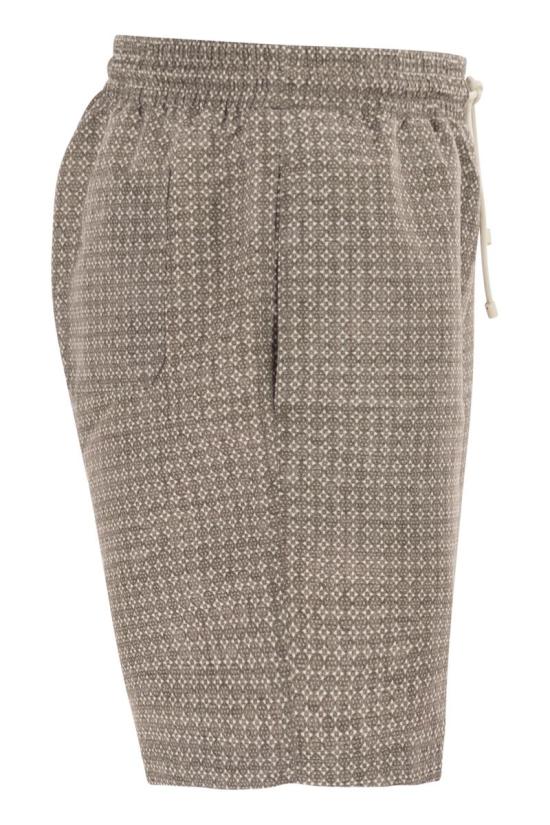 26SS 브루넬로 쿠치넬리 플라워 프린트 나일론 수영복 MR847043 CAP38 LIGHT BROWN - BRUNELLO CUCINELLI