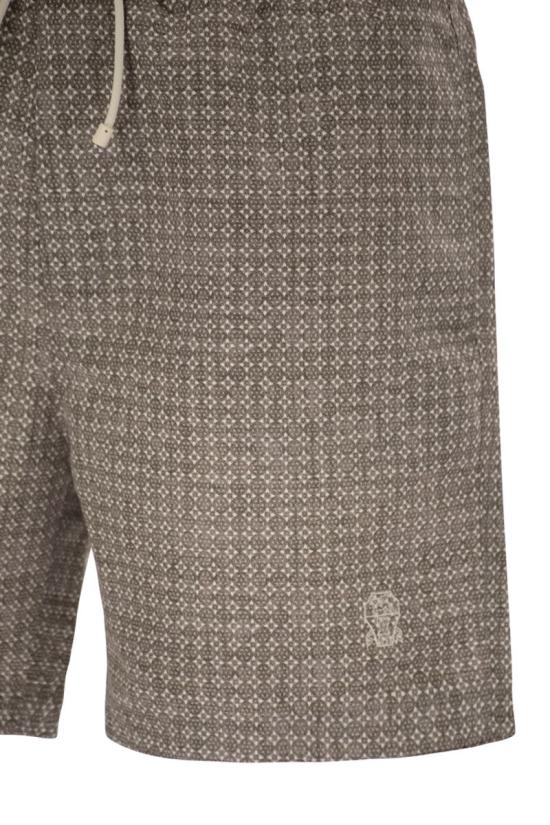 26SS 브루넬로 쿠치넬리 플라워 프린트 나일론 수영복 MR847043 CAP38 LIGHT BROWN - BRUNELLO CUCINELLI