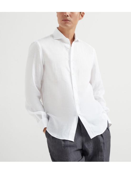 26SS 브루넬로 쿠치넬리 이지 핏 셔츠 MM6840627 C001 WHITE - BRUNELLO CUCINELLI