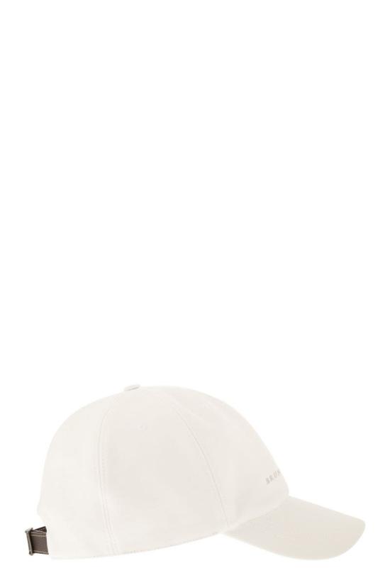 26SS 브루넬로 쿠치넬리 로고 자수 베이스볼 캡 M252D9850 CBN53 WHITE - BRUNELLO CUCINELLI