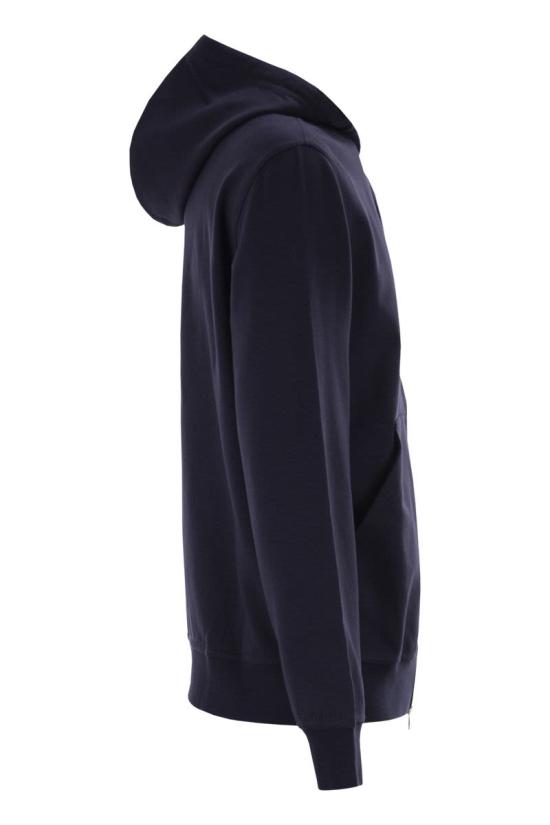 26SS 브루넬로 쿠치넬리 테크노 코튼 플리스 후드 집업 MW8639069G C6134 BLUE - BRUNELLO CUCINELLI
