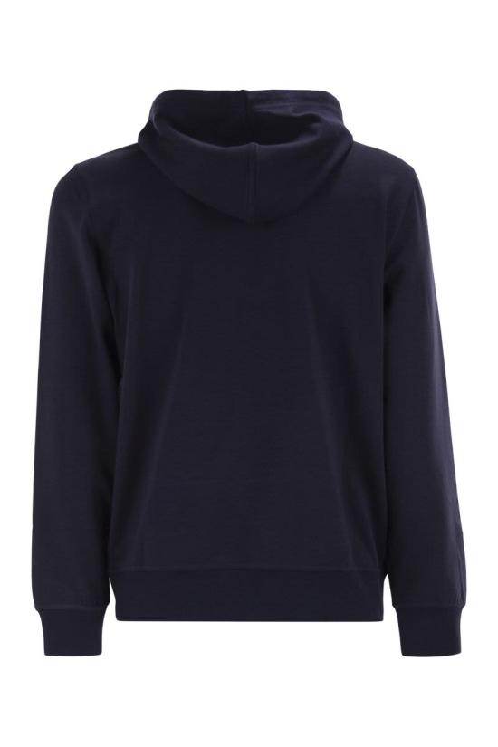 26SS 브루넬로 쿠치넬리 테크노 코튼 플리스 후드 집업 MW8639069G C6134 BLUE - BRUNELLO CUCINELLI