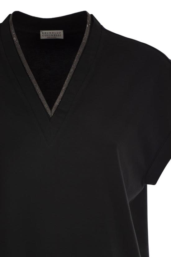  브루넬로 쿠치넬리 반팔 티셔츠 AB011490 C101 BLACK - BRUNELLO CUCINELLI