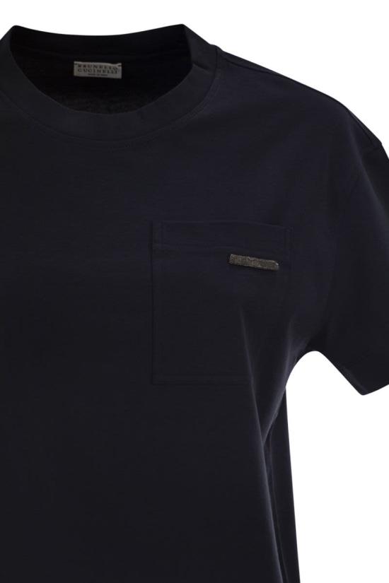 26SS 브루넬로 쿠치넬리 반팔 티셔츠 M0T81EC710 C4224 BLUE - BRUNELLO CUCINELLI