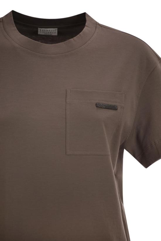 26SS 브루넬로 쿠치넬리 반팔 티셔츠 M0T81EC710 C9286 BROWN - BRUNELLO CUCINELLI