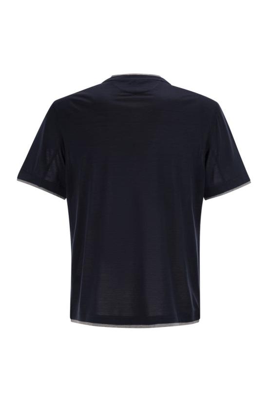26SS 브루넬로 쿠치넬리 페이크 레이어링 티셔츠 MD8217427 CW893 NAVY - BRUNELLO CUCINELLI
