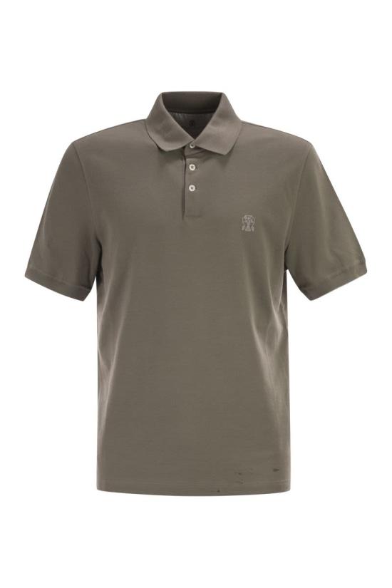 26SS 브루넬로 쿠치넬리 피케 폴로 셔츠 ME8548788 CNX37 KAKI GREEN