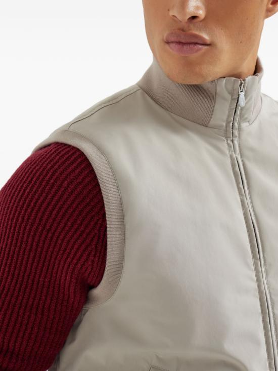 26SS 브루넬로 쿠치넬리 가공 나일론 웨이스트코트 MM4796584 CJM82 BEIGE - BRUNELLO CUCINELLI