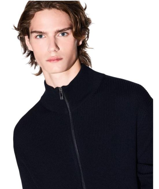 25FW 알마니 집업 니트 XM000912 Blue - ARMANI