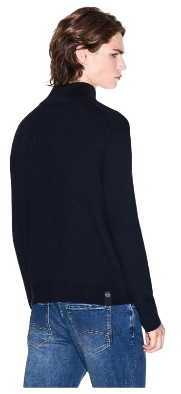 25FW 알마니 집업 니트 XM000912 Blue - ARMANI