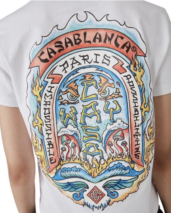 25SS 카사블랑카 반팔 티셔츠 251195M213035 White - CASABLANCA