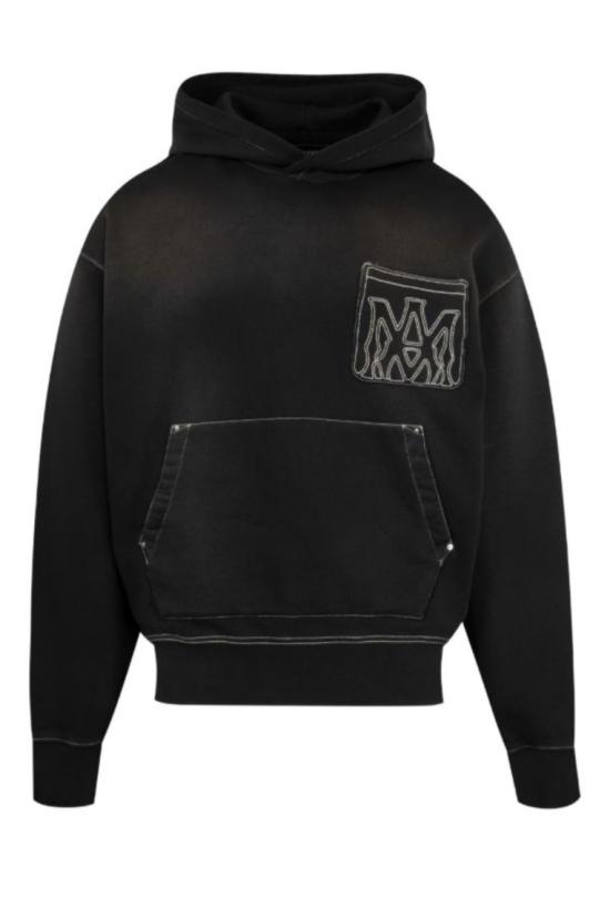 25FW 아미리 후드 티셔츠 252886M202006 Black