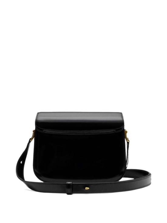26SS 아미 스몰 하트 로고 글레이즈드 레더 파리 백 ULL717 AL0139 001 Black - AMI