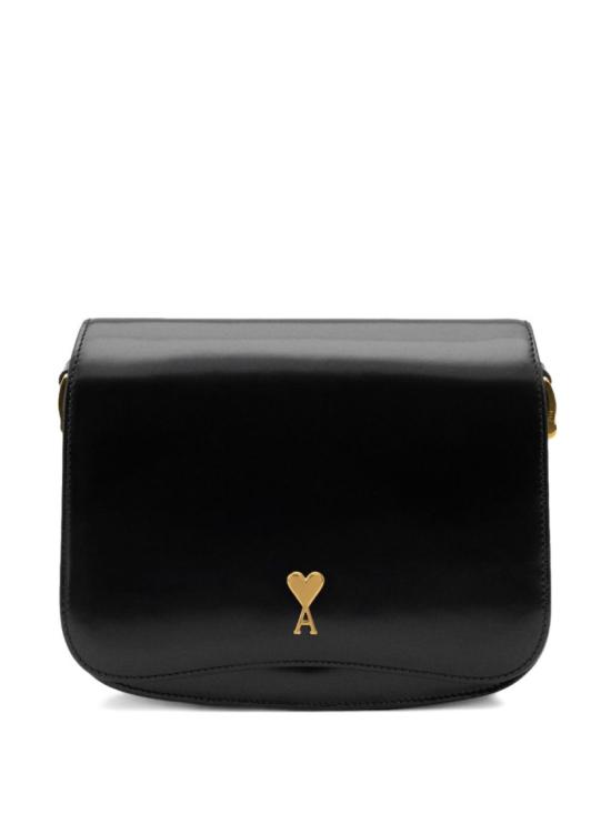 26SS 아미 스몰 하트 로고 글레이즈드 레더 파리 백 ULL717 AL0139 001 Black