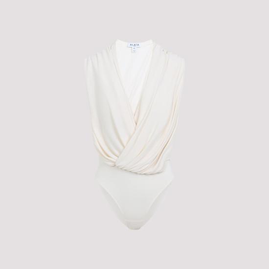 26SS 알라이아 바디수트 티셔츠 AA9B0426J090C 160 PANNA COTTA WHITE - ALAIA