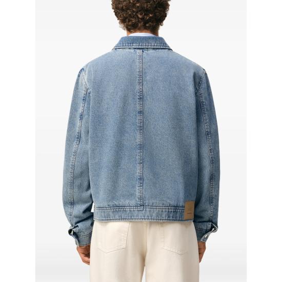 26SS 아미 스몰 하트 로고 코튼 지퍼 자켓 HJK835 DE0046 480 BLUE - AMI