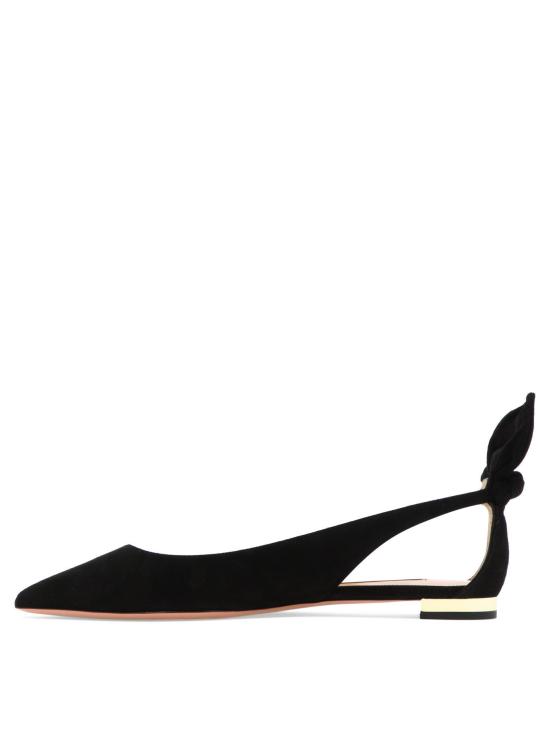 26SS 아쿠아주라 플랫 슈즈 DENFLAB0 SUE000 BLACK - AQUAZZURA