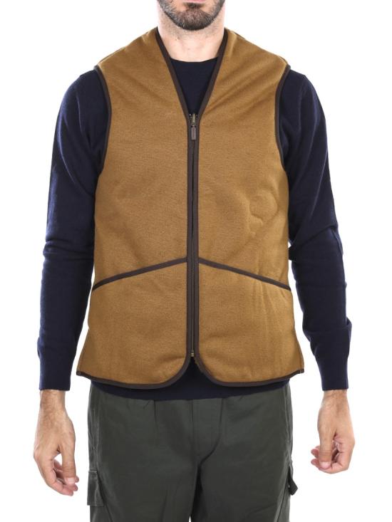 25FW 바버 웜 파일 웨이스트코트 집 인 라이너 MLI0004BR31 Brown