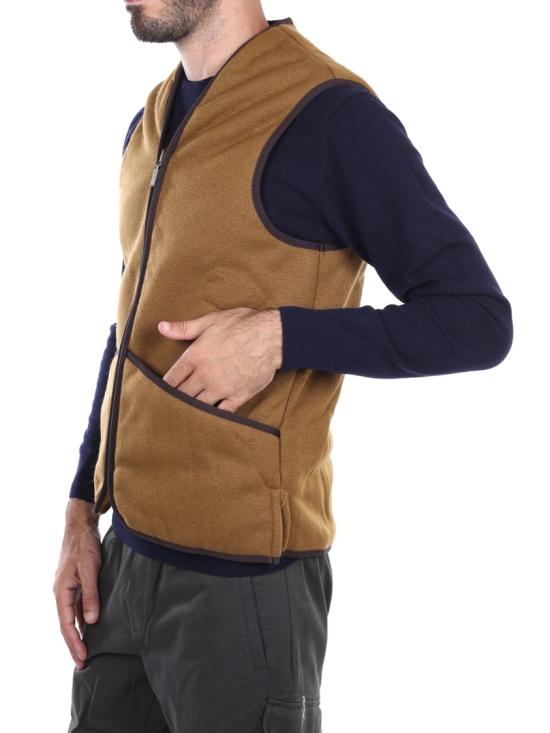 25FW 바버 웜 파일 웨이스트코트 집 인 라이너 MLI0004BR31 Brown - BARBOUR