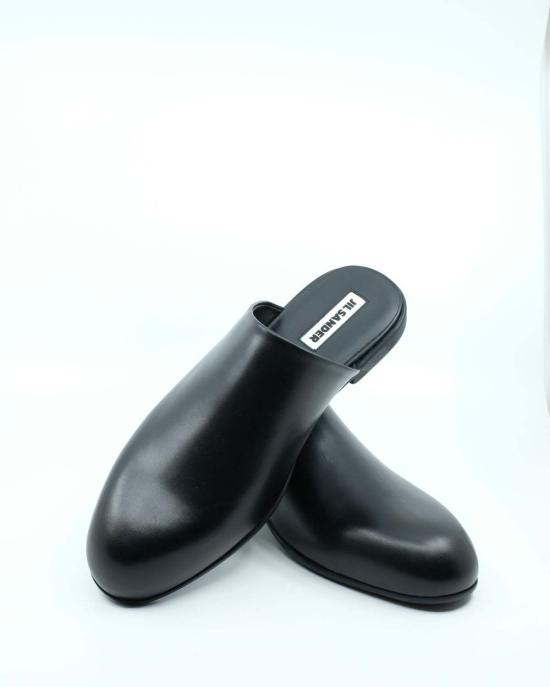  질샌더 뮬/슬리퍼 질 샌더 오일리 카프 레더 사보 뮬 블랙