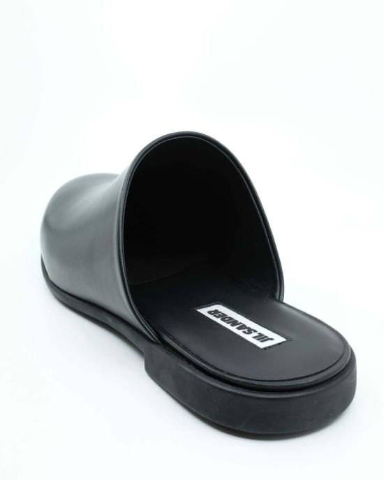  질샌더 뮬/슬리퍼 질 샌더 오일리 카프 레더 사보 뮬 블랙 - JIL SANDER