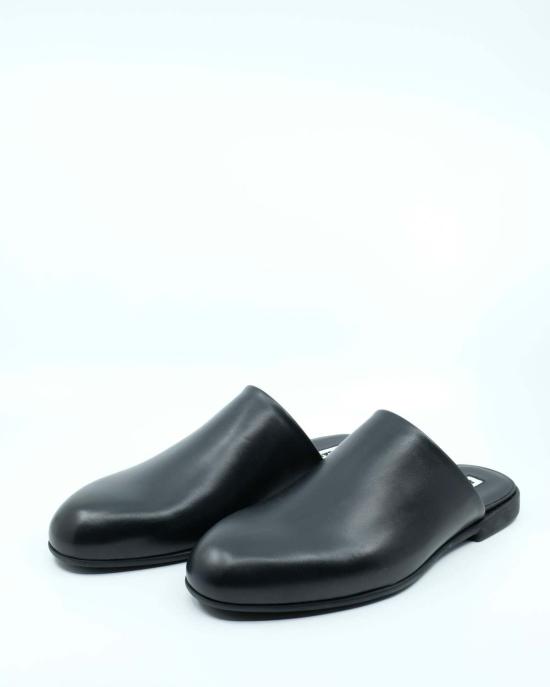  질샌더 뮬/슬리퍼 질 샌더 오일리 카프 레더 사보 뮬 블랙 - JIL SANDER