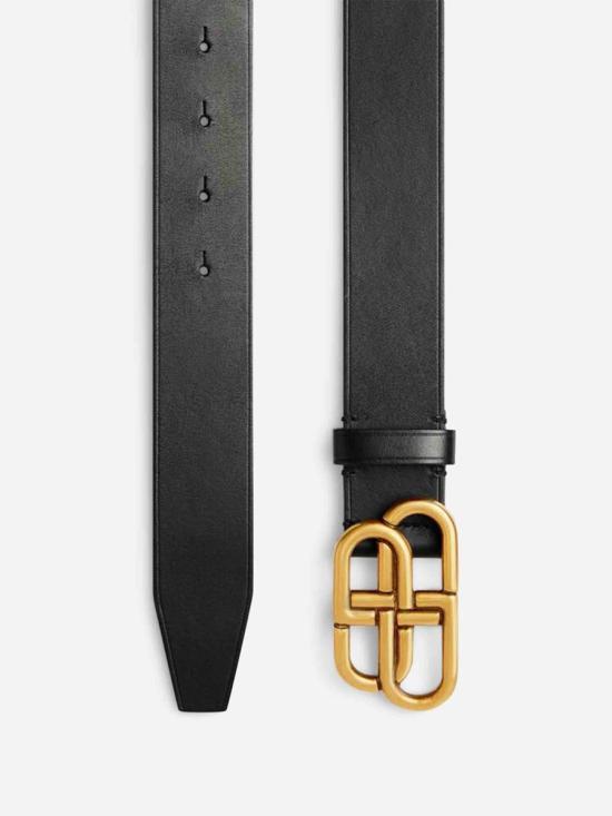 26SS 발렌시아가 가죽 벨트 5703701CH04 1000BLACK Black