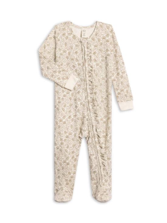  [키즈] colored organics 라운지 웨어 키즈 컬러 오가닉스 네브 러플 플로럴 지퍼 슬리퍼