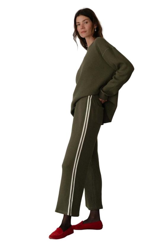  도니 크롭 팬츠 써멀 스트라이프  오레가노 - DONNI.