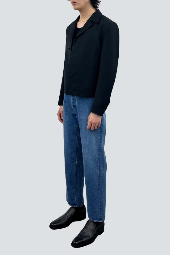  토니웩 자켓 토니왁 블랙 울 크롭 테일러드 블라우스 재킷 - TONYWACK