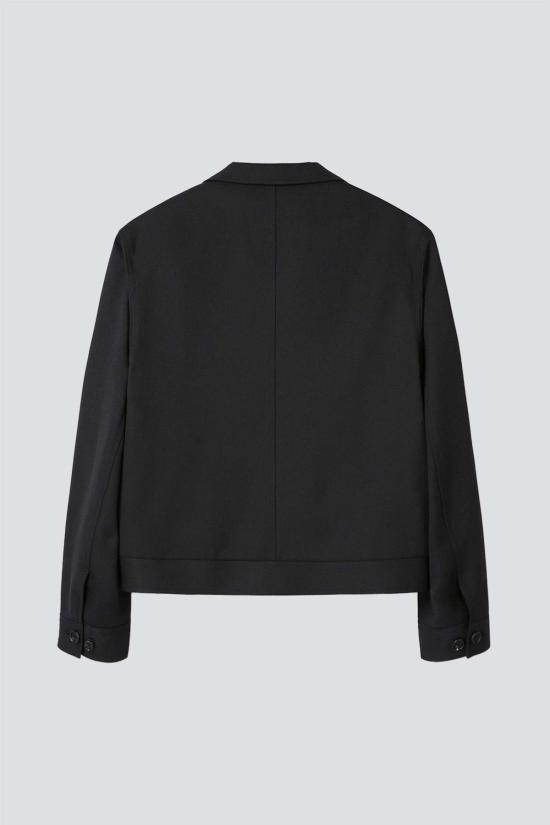  토니웩 자켓 토니왁 블랙 울 크롭 테일러드 블라우스 재킷 - TONYWACK