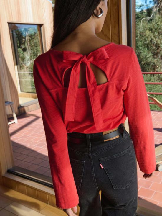  네이션 리미티드 블라우스 타빈 타이백 탑 - NATION LTD