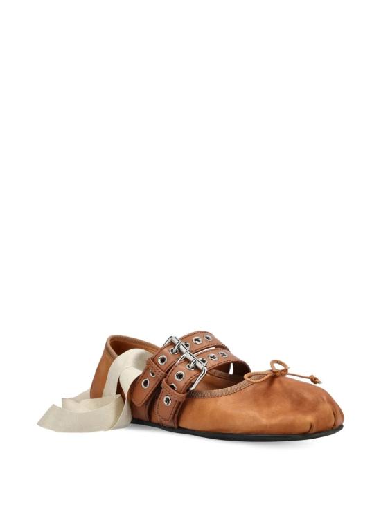 26SS 미우미우 플랫 슈즈 5F466A 3ZLVF098L Brown - MIU MIU
